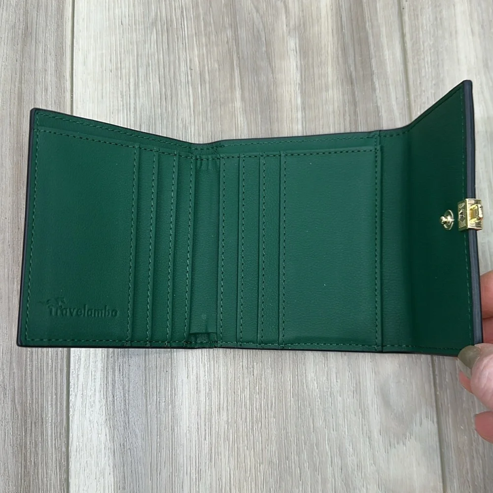 Travelambo green women’s bifold wallet